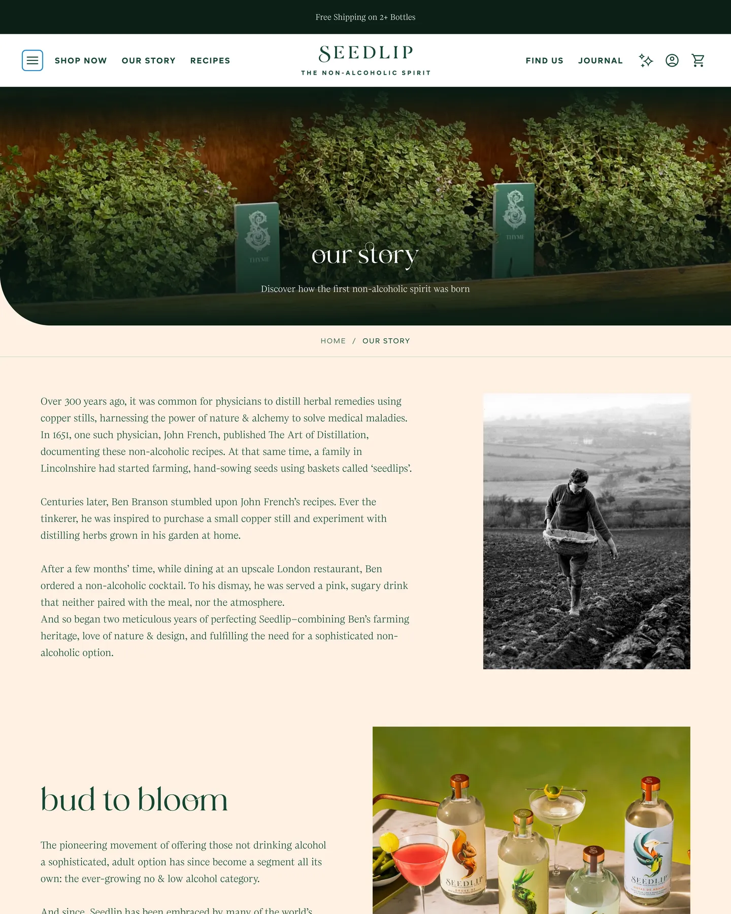 Seedlip Our Story design, captured August 2026