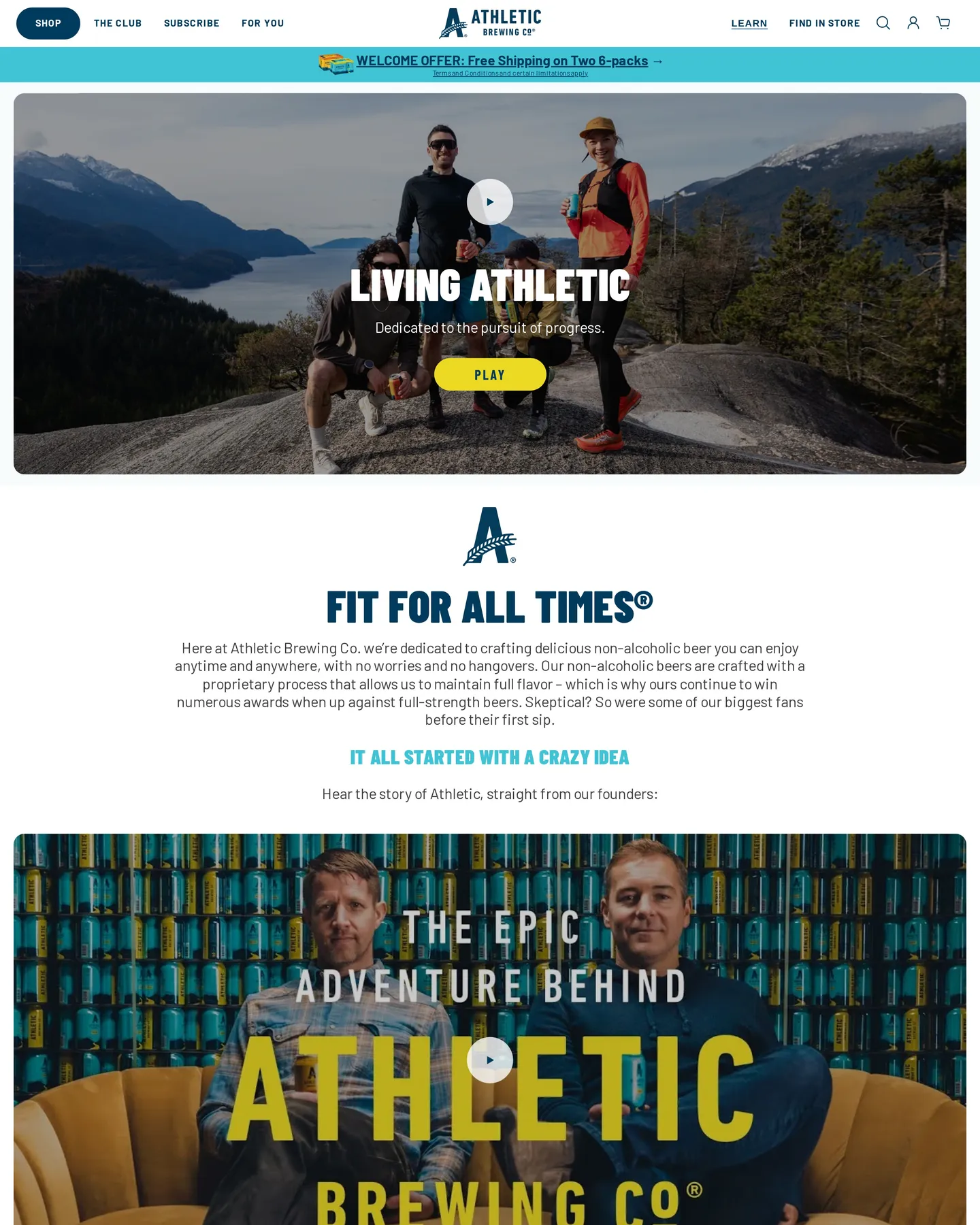 Athletic Brewing About design, captured August 2026