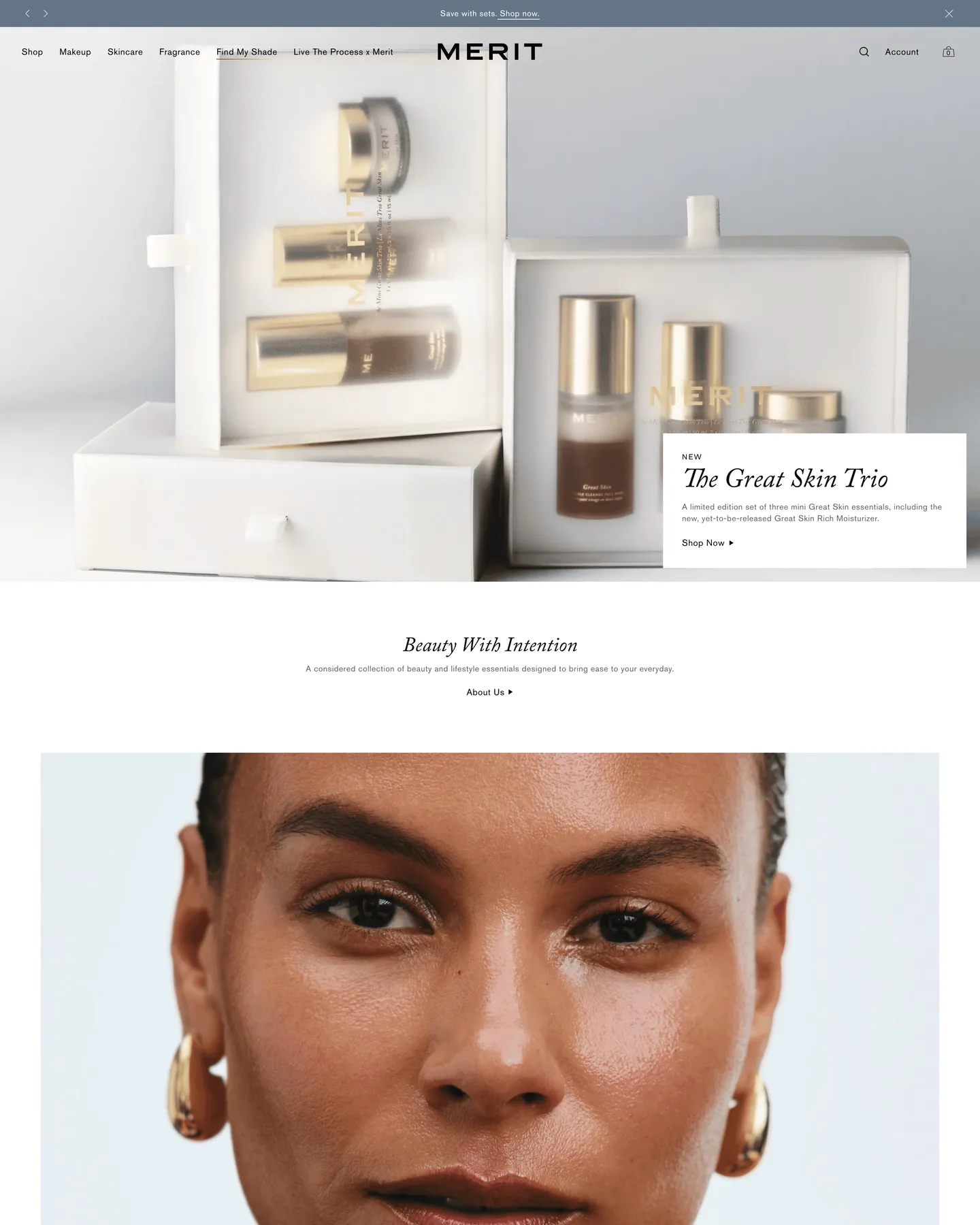 Merit homepage design, captured August 2026