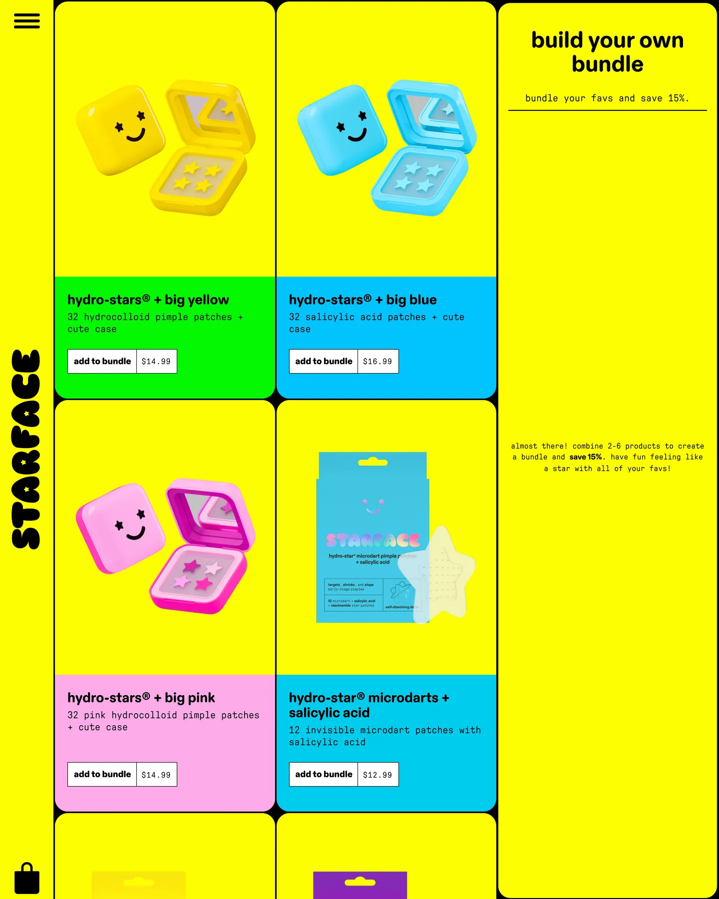 Starface Build your own bundle design, captured August 2026